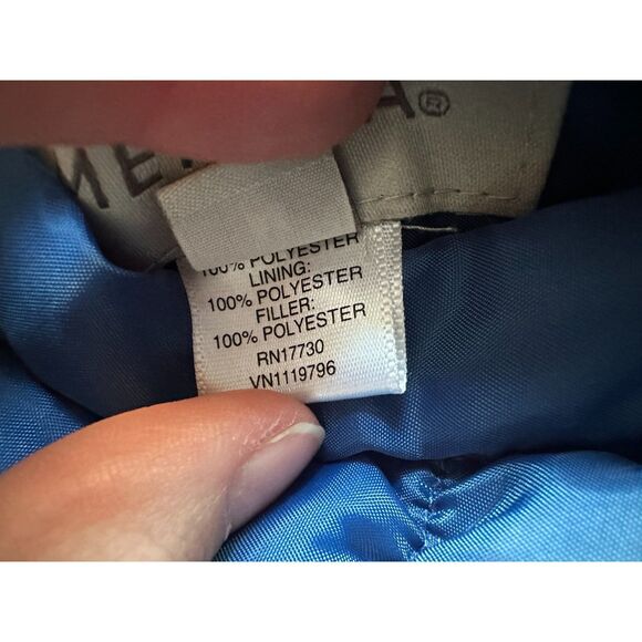 Merona Women's Dark Navy Blue Solid Plaid Reversible Puffer Vest Top Size M - Picture 7 of 9